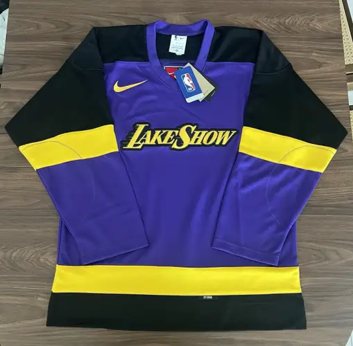 Nike Los Angeles Lakers City Edition NBA Hockey Jersey FZ0349-504 Mens Size S