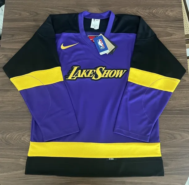 Nike Los Angeles Lakers City Edition NBA Hockey Jersey FZ0349-504 Mens Size S