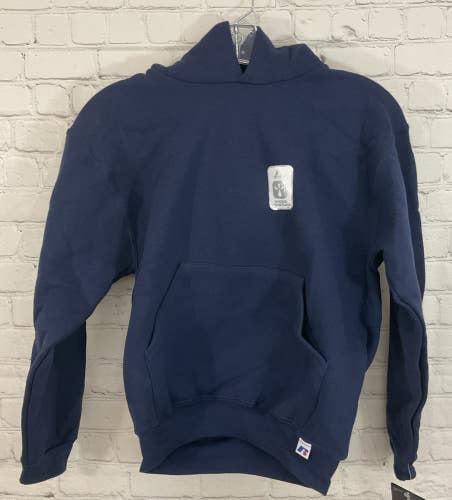 Russell Athletic Youth Long-Sleeve Pullover Hooded Sweatshirt Navy Blue Medium