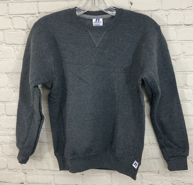 Russell Athletic Kid's DriPOWER Long-Sleeve Pullover Sweatshirt Grey Medium