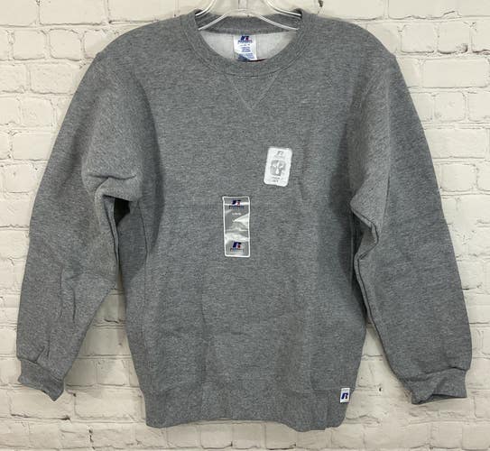 Russell Athletic Kid's DriPOWER Long-Sleeve Pullover Sweatshirt Light Grey MD