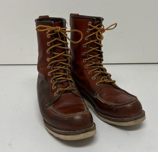 Red Wing 877 8" Brown Leather Classic Moc Boots US Men's 9.5 EU 42.5 GREAT