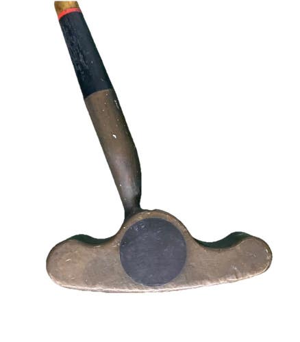 Sweet Spot Center Shaft Brass Blade Putter 34.5" Steel RH Vintage Grip Cool Club