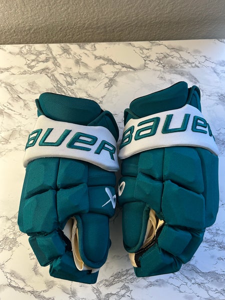 San Jose Sharks Bauer Supreme Mach Gloves 13" Pro Stock (New)