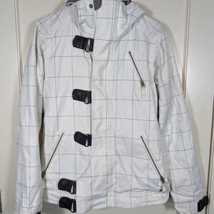 Burton Dream Womens M DryRide Faux Fur Lined Plaid Ski Snowboard Jacket Coat