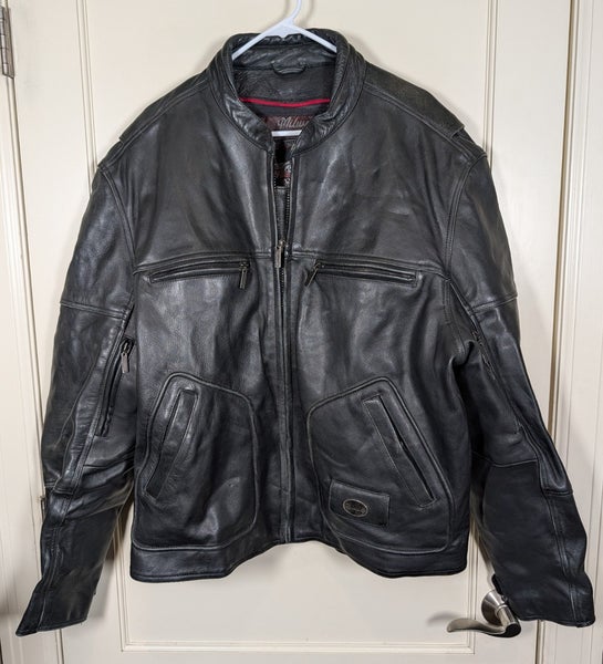 Milwaukee Black Premium Leather Motorcycle Jacket w/zip-out Liner Size: 2XL