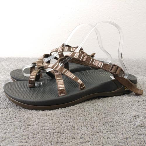 Chaco Zong Ecotread Slide Sandals Toe Loop Womens Size 10 Strappy Shoes Brown