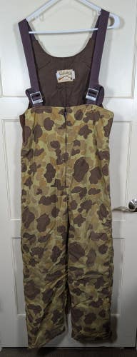 Vintage Cabelas Duck Camo Bibs Gore-Tex Insulated Hunting Size: L USA