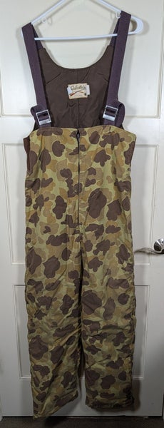 Vintage Cabelas Duck Camo Bibs Gore-Tex Insulated Hunting Size: L USA