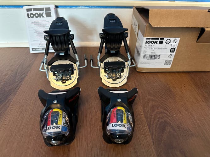 NEW Look PIVOT 14 GW B115 BLACK ICON Ski Bindings | Max Din 14 | Powder Freeride