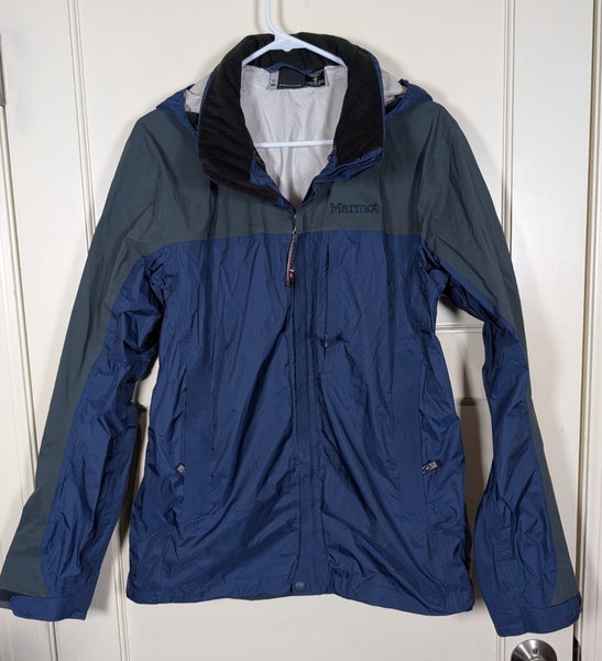 Marmot PreCip Rain Jacket Men's Size: M Blue Hooded Hiking