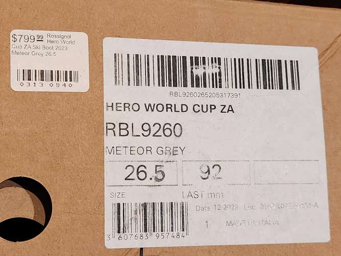 Mondo 26 & 26.5 Unisex Rossignol Racing Hero World Cup ZA Ski Boots (New)