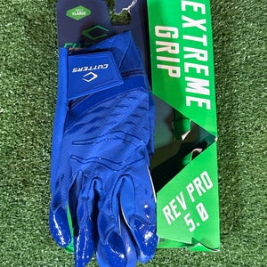 XL Adult Cutters Royal Blue Rev Pro 5.0 Receiver Gloves (New)