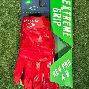 Large Adult Red Cutters Rev Pro 4.0 Receiver Gloves (New)