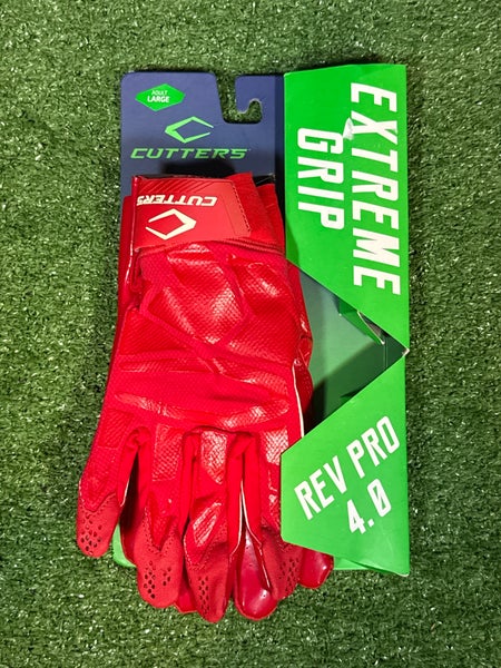 Large Adult Red Cutters Rev Pro 4.0 Receiver Gloves (New)
