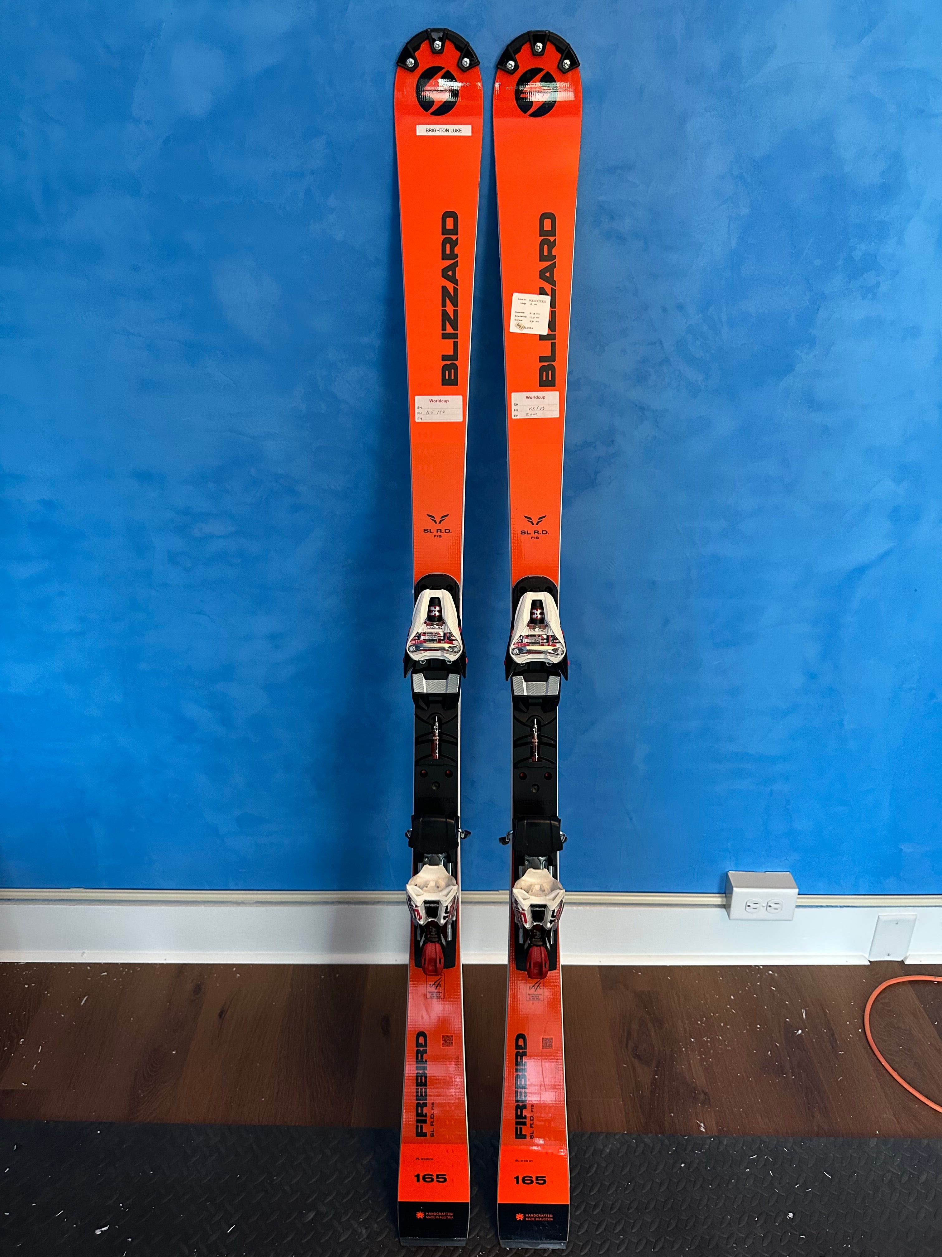 Blizzard Firebird SL R.D. FIS 165cm Race Skis w/ Marker XCELL 15