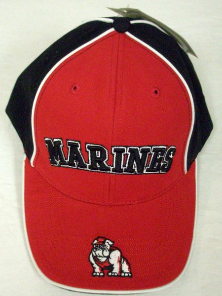 Oarsman U.S. Marines Bulldog Hat (Black/Red, Adjustable) Golf Cap NEW