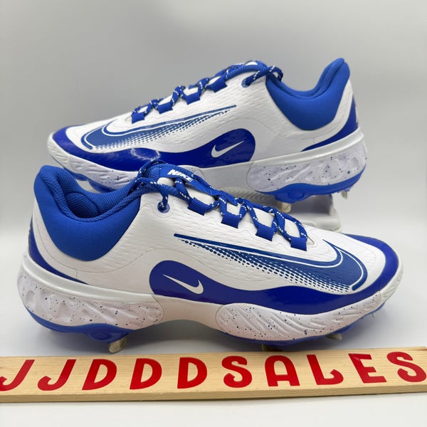 Nike Alpha Huarache Elite 4 Low Baseball White Hyper Blue FD2745-108 Men’s Sz 12