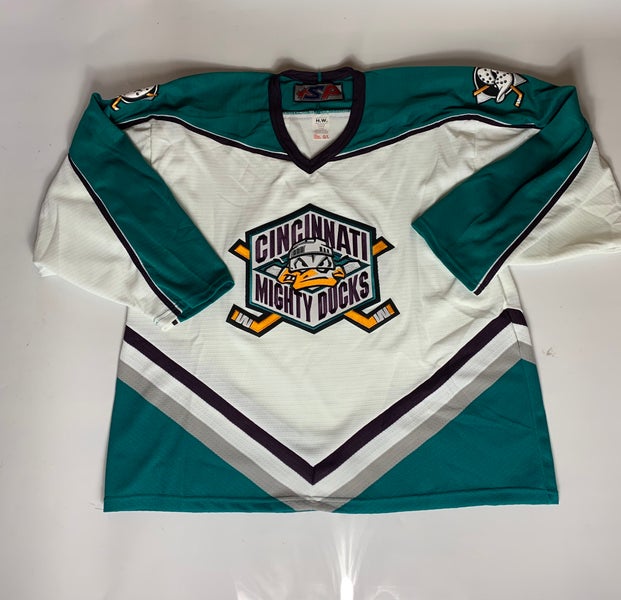 Cincinnati Mighty Ducks White Large Men's Jersey (New)