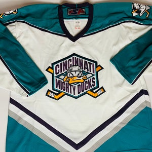 Cincinnati Mighty Ducks White Large Men's Jersey (New)
