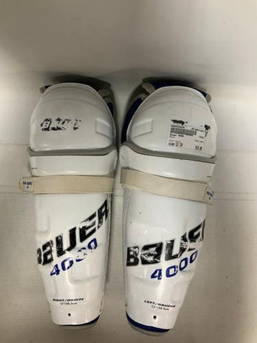 Used Bauer 4000 Junior Shin Guards White 12" 11823-S000036256