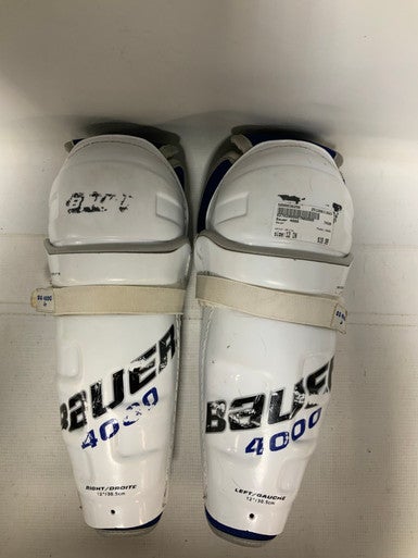 Used Bauer 4000 Junior Shin Guards White 12" 11823-S000036256