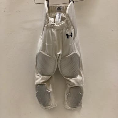 Used Under Armour Youth FB Integrated Pants White SM 11725-S000495178
