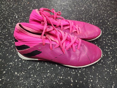 Used Adidas NEMESIS Soccer Indoor Shoes Pink Junior 04 11849-S000034207