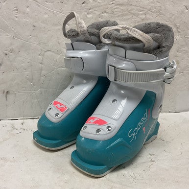 Used Nordica SPEED MACHINE J1 Girls DH Ski Boot Turquoise 175 MP - Y11 11855-S000195692