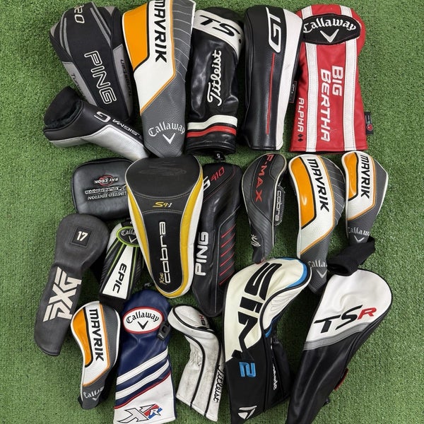Lot of 19 Golf Club Headcovers Driver Woods Hybrid Putter Ping Callaway Titleist