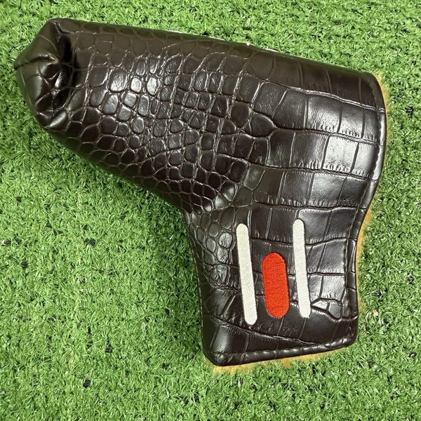 SeeMore Golf Blade Putter Headcover Brown Faux Alligator Skin