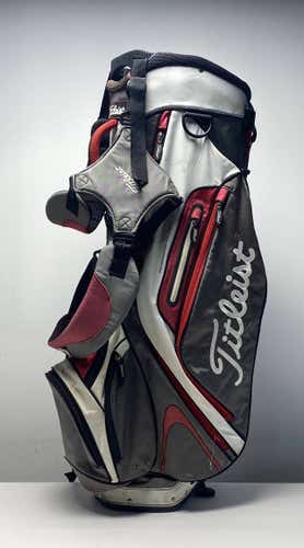 Titleist Lightweight Stand Bag Red/Gray/White 4-Way Divide Dual Strap Golf Bag