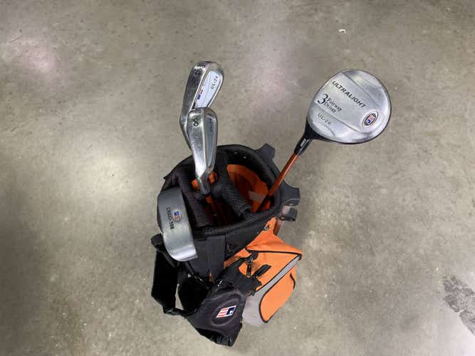 U.S. Kids UL-24 Orange 51" -35 Club Set 3W 6 & 8 Putter Kid Power Junior LH +Bag