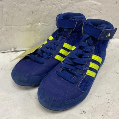 Used Adidas YYJ 606004 Wrestling Shoes Royal Blue Junior 01 11855-S000195229