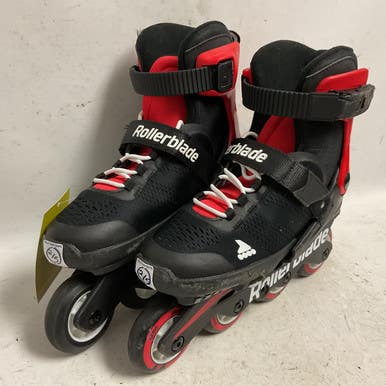 Used Rollerblade MICROBLADE Junior Rec Fitness Skates Black Adjustable 11855-S000195565
