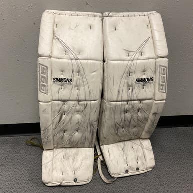 Used SIMMONS PRO SERIES 996 GOALIE LEG PADS Goalie Leg Pads Senior White 36" 11855-S000195582