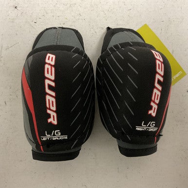 Used Bauer LIL SPORT Youth Elbow Pads Black And Red LG 11855-S000195618