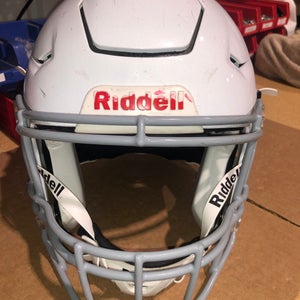 USED RIDDELL FLEX ADULT HELMET - LARGE - METALLIC WHIITE