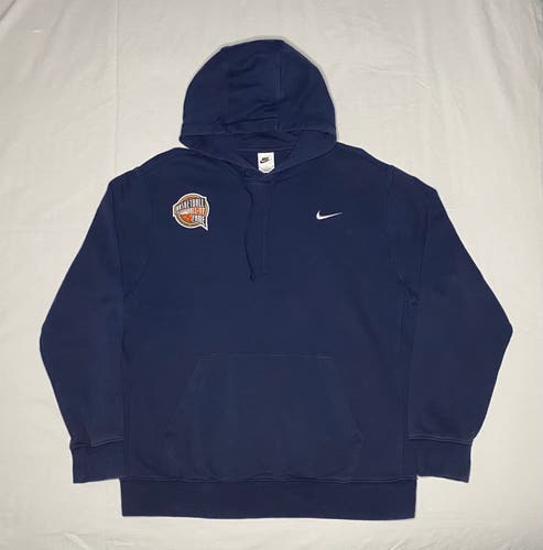 Nike Basketball Hall of Fame Navy Blue Hoodie Sweatshirt Mens L Check Dri Fit