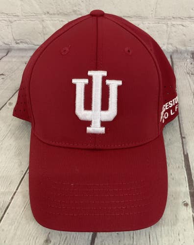 Bridgestone Golf Adult's INDIANA HOOSIERS Fitted Golf Hat Red White OS