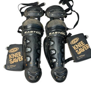 Used Easton NATURAL Catchers Leg Guards Black Youth 11835-S000201812