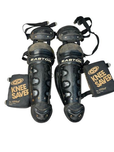 Used Easton NATURAL Catchers Leg Guards Black Youth 11835-S000201812
