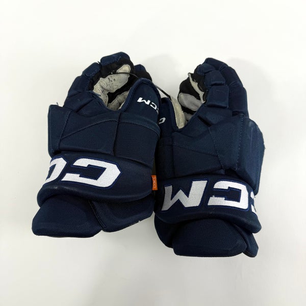 Used Navy CCM Tacks Pro Gloves | 14" | D371