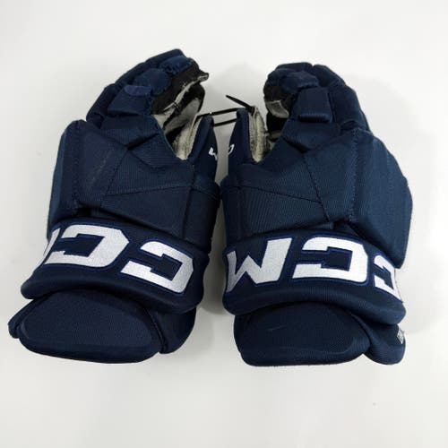 Used Navy CCM Tacks Pro Gloves | 14" | D364