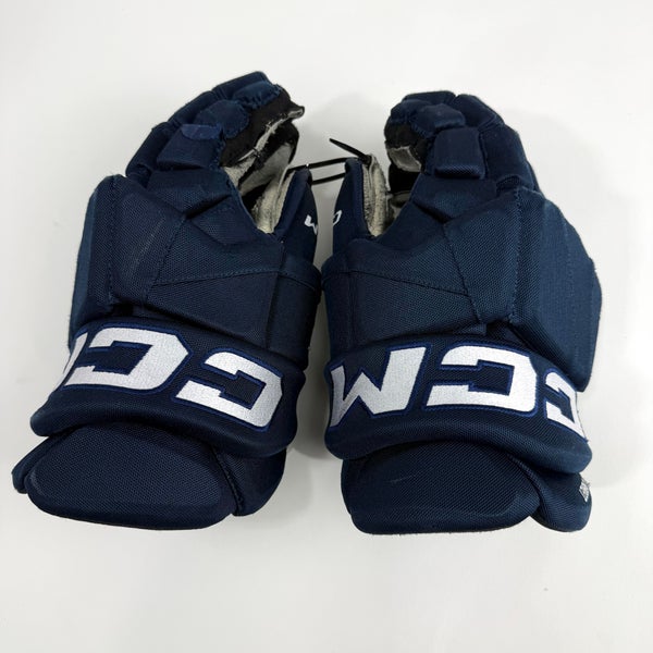 Used Navy CCM Tacks Pro Gloves | 14" | D364