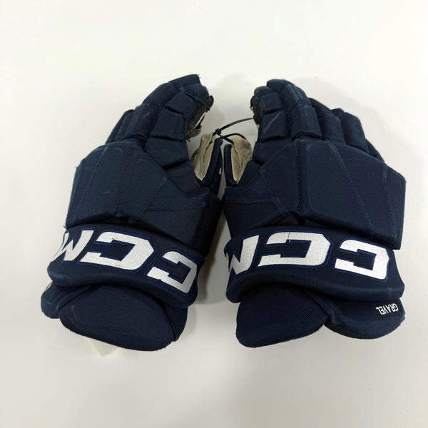 Used Navy CCM Tacks Pro Gloves | 14" | D359