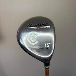 Cleveland Launcher Titanium 3-Wood 15 Fujikura Gold Stiff Flex 43.25 +HC MINT