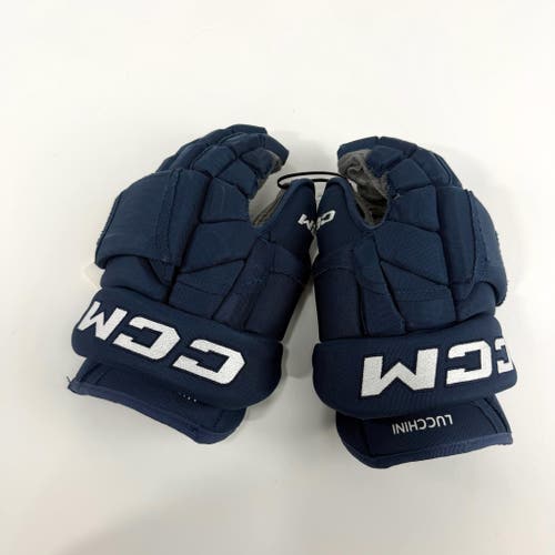 Used Navy CCM HG12 Gloves | 14" | D363