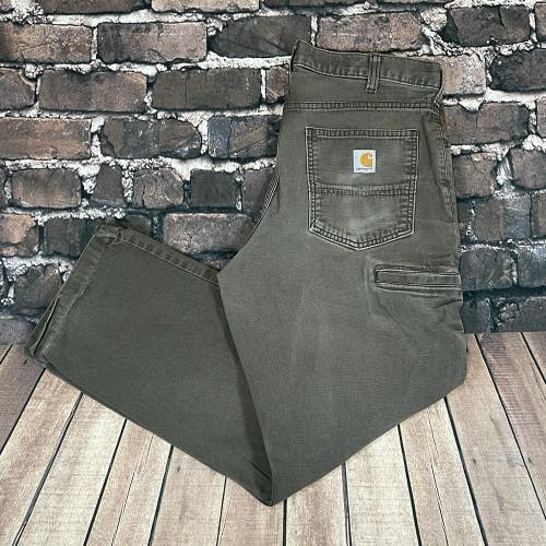 Carhartt Pants Mens 34x29 Gray Rugged Relaxed Fit Carpenter 102517-909 Canvas