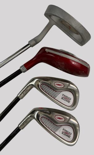 Kids RED ZONE Golf Clubs JUNIOR Hybrid, 5, 9 IRON, & PUTTER #2 LH